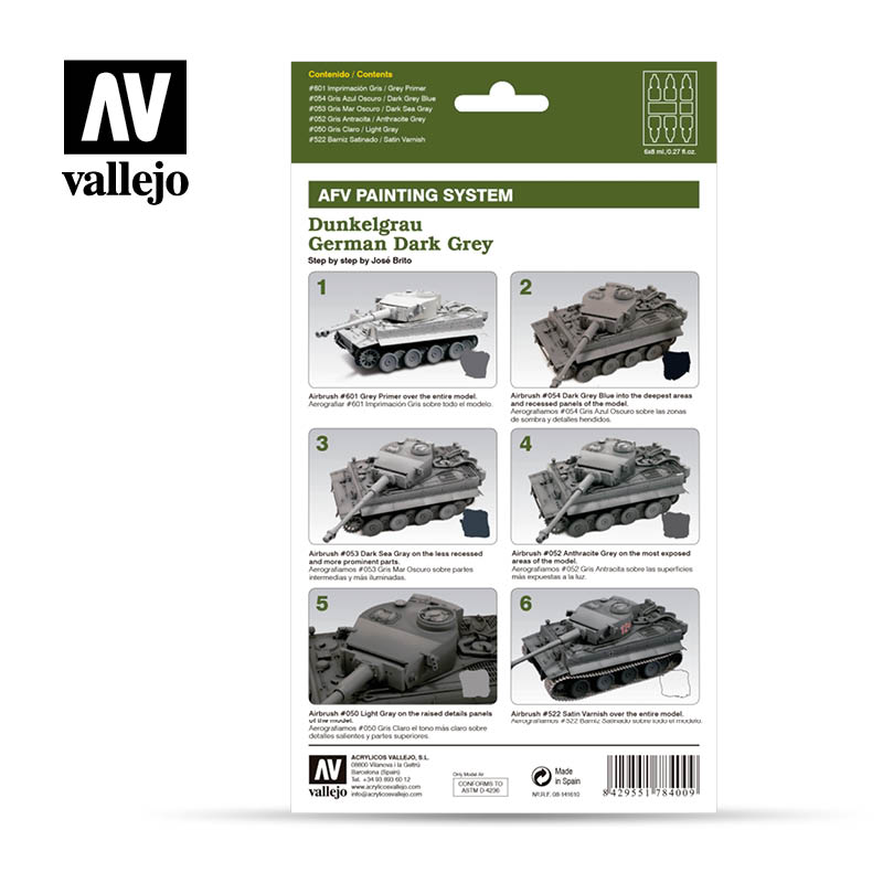 78400 AFV Painting System Dunkelgrau German Dark Grey 6 x 8 ml