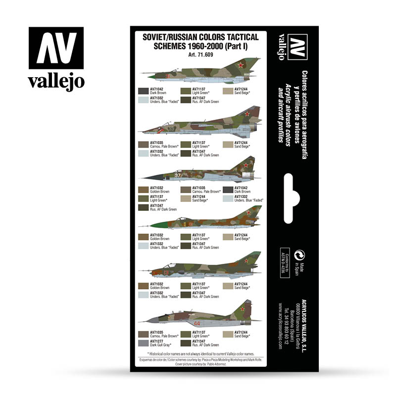 71609 Air War Soviet/Russian Colors Tactical Schemes 1960-2000 Part I 8 x 17 ml