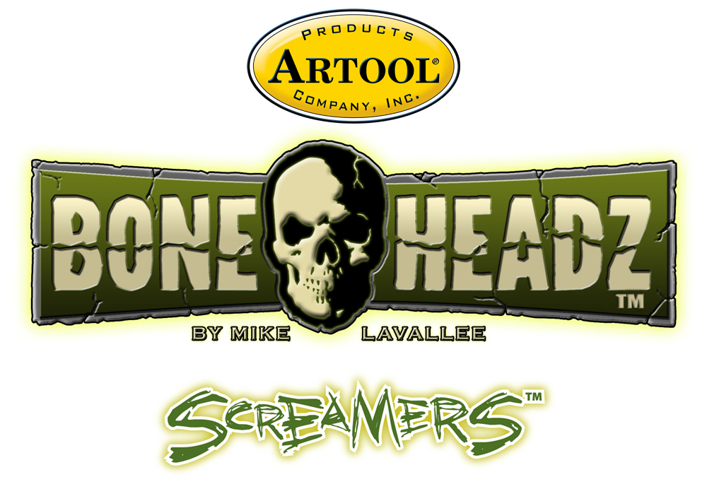 ARTOOL FH BH 2 Bone Headz Screamers (4 Stk.) Freihand Airbrush Schablonen von Mike Lavallee