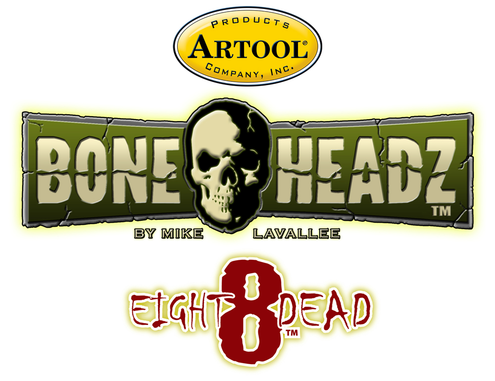 ARTOOL FH BH 3 Bone Headz Eight Dead (4 Stk.) Freihand Airbrush Schablonen von Mike Lavallee