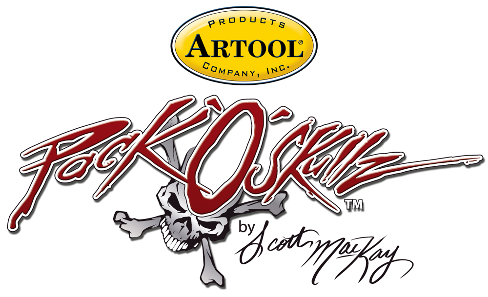 ARTOOL FH PKOS 1 Pack o' Skullz (3 Stk.) Freihand Airbrush Schablonen von Scott Mackay