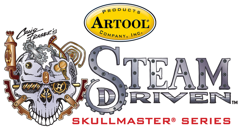 ARTOOL FH SDSK 1 Steam Driven Steam Skull Freihand Airbrush Schablone von Craig Fraser