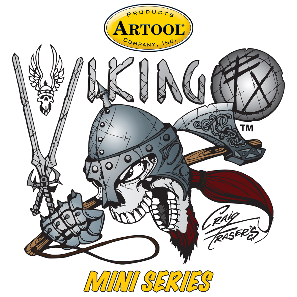 ARTOOL FH VKFX 5 MS Viking FX Mini Series (4 Stk.) Freihand Airbrush Schablonen Set von Craig Fraser