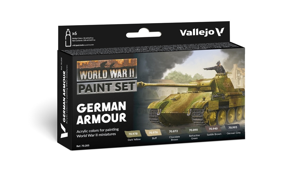 WWII Paint Set German Armour 6 x 17 ml