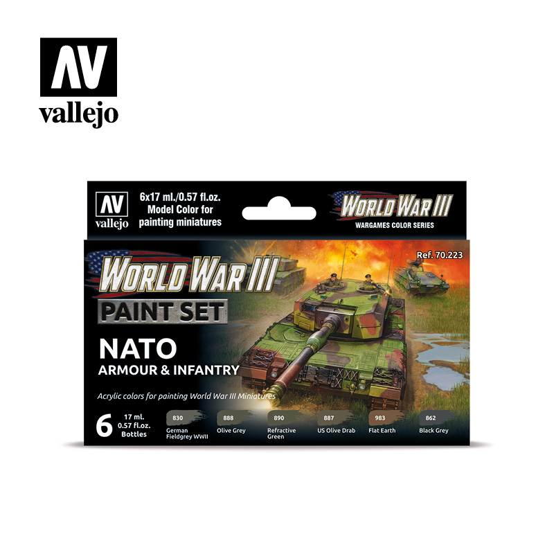 *WWIII Paint Set NATO Armour & Infantry 6 x 17 ml