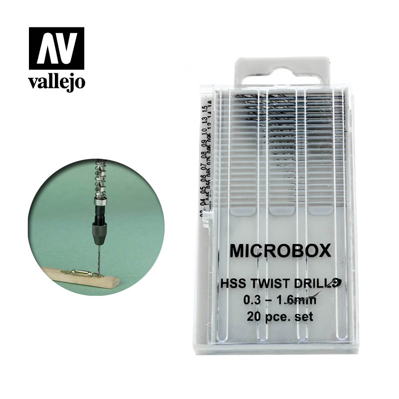 Microbox Bohrer Set (20 Stk.) 0,3 mm - 1,6 mm (1/6 VE) (T01001)