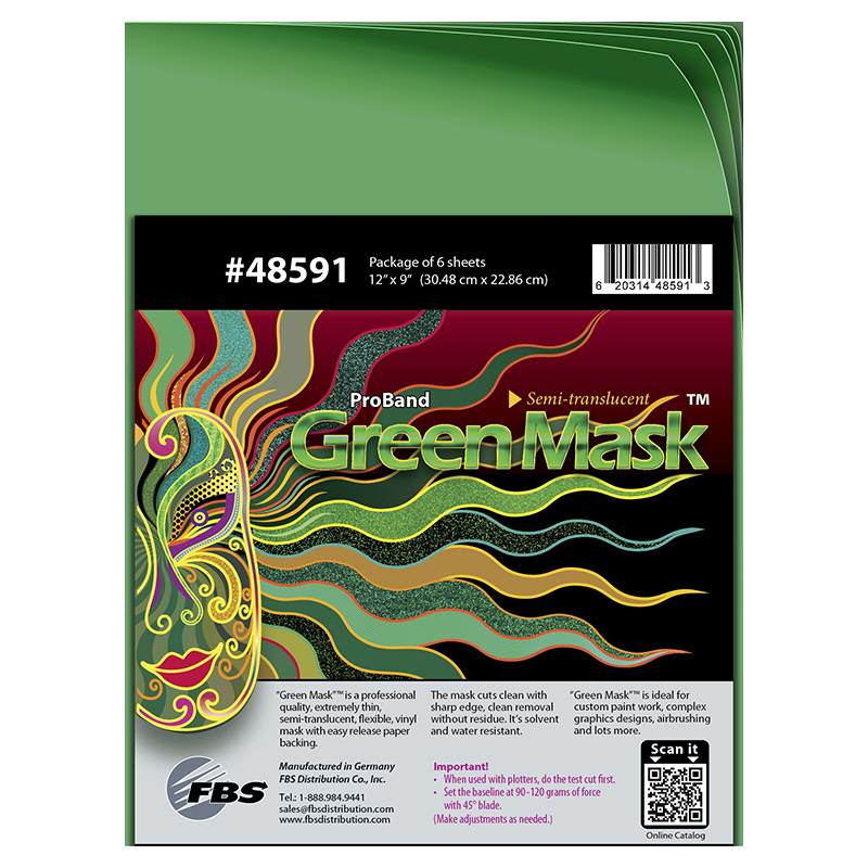 Green Mask 30,48 cm x 22,86 cm (6 Sheets)