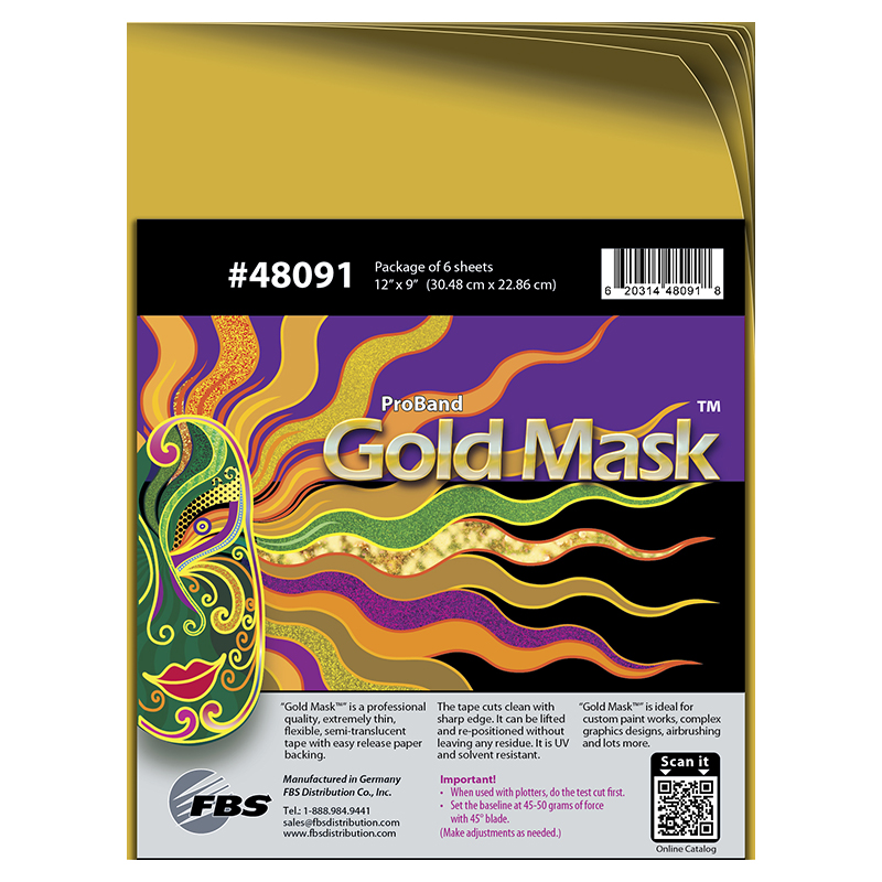 Gold Mask 30,48 cm x 22,86 cm (6 Sheets)