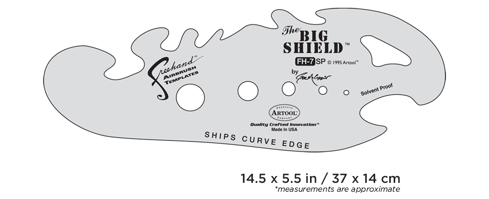 ARTOOL FH 7 SP The Big Shield Freehand Airbrush Template by Gabe McCubbin (200306)