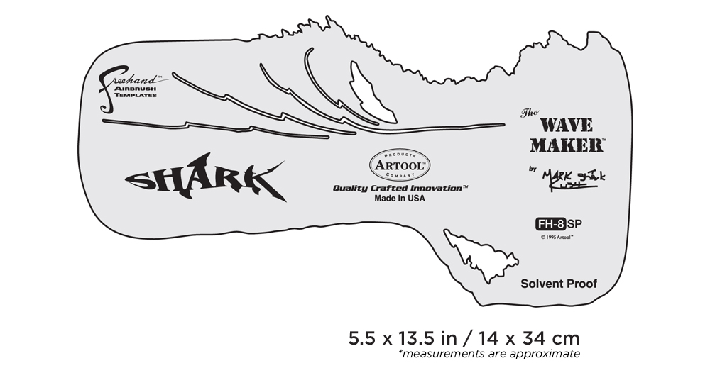 ARTOOL FH 8 The Wave Maker Freihand Airbrush Schablone von Mark "The Shark" Rush (200308)