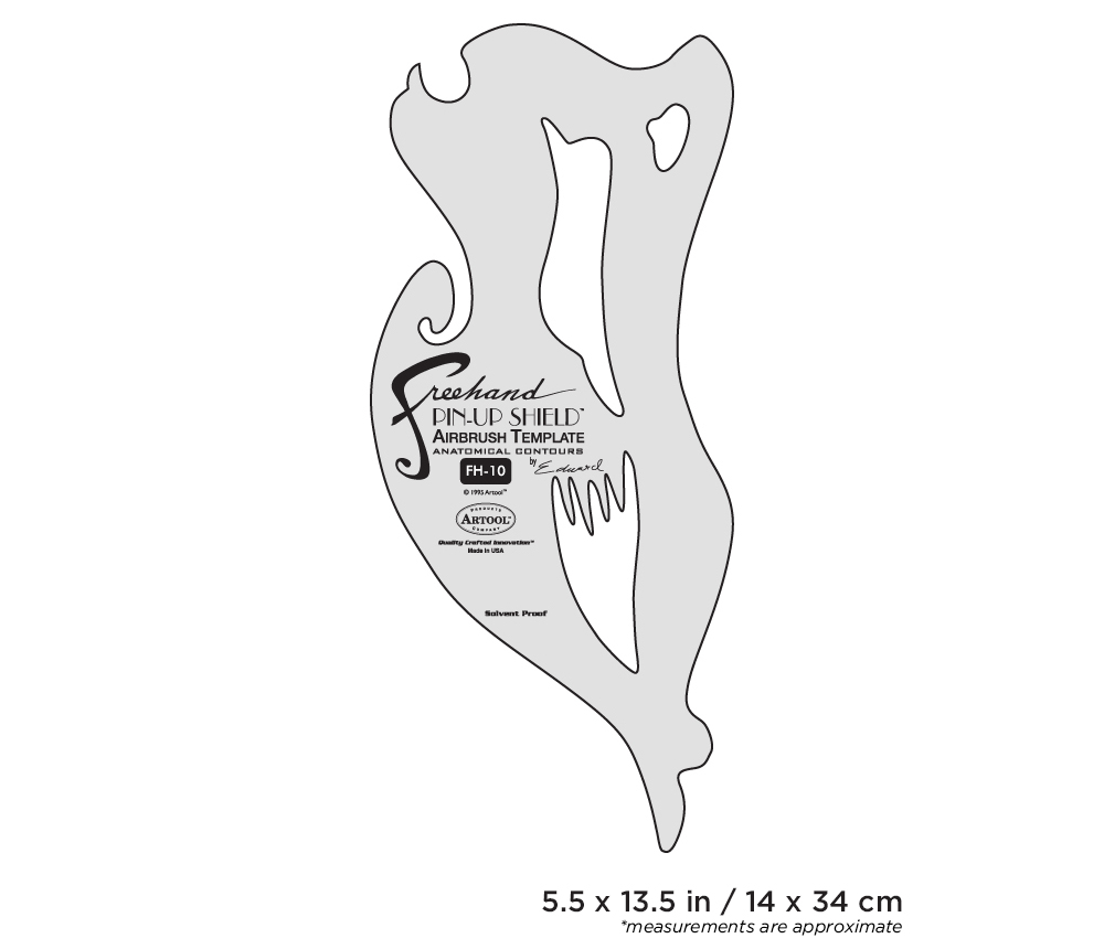 ARTOOL FH 10 Pin Up Shield Freehand Airbrush Template by Edward Reed (200310)