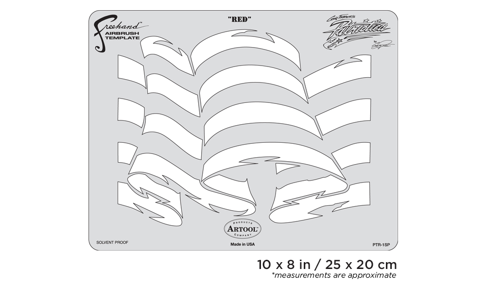 ARTOOL PTR 1 SP Patriotica Red Freehand Airbrush Template by Craig Fraser (200316)