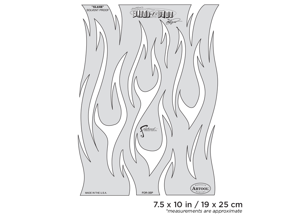 ARTOOL FOR 3 SP Freihand Airbrush Schablone Flame-o-rama Slash von Craig Fraser (200324)