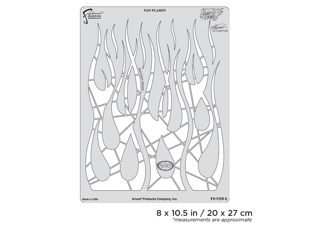 ARTOOL FH FOR 6 Flame-o-rama 2 Van Flamin Freehand Airbrush Template by Craig Fraser (200327)