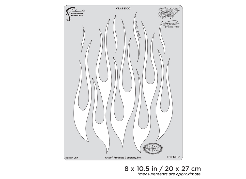 ARTOOL FH FOR 7 Flame-o-rama 2 Classico Freehand Airbrush Template by Craig Fraser (200328)