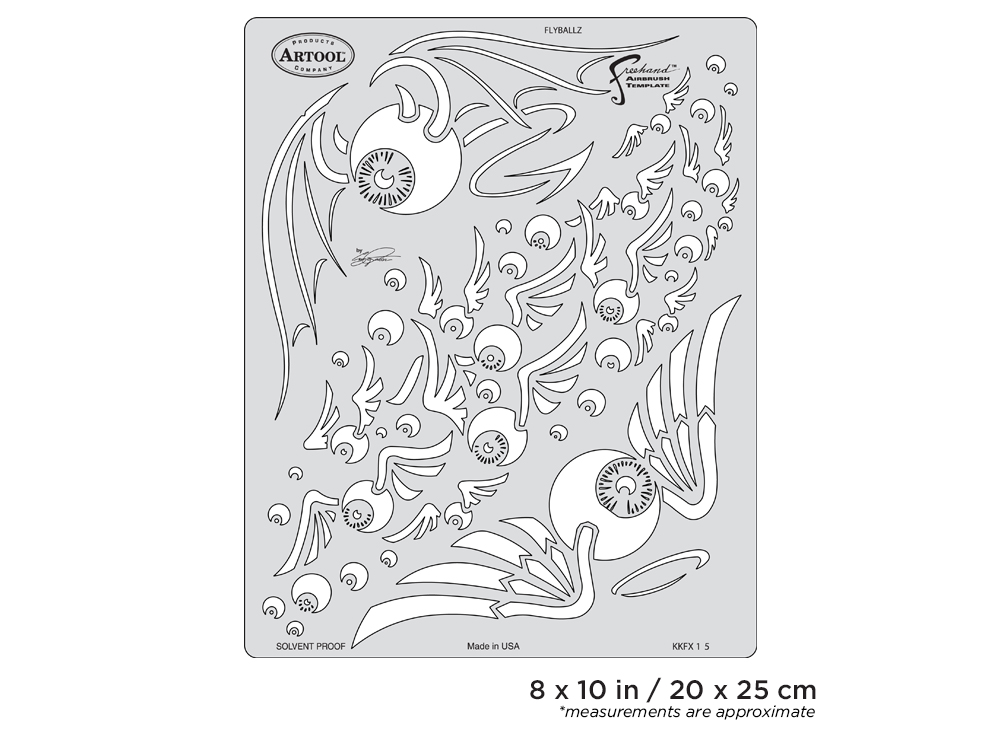 ARTOOL KKFX 15 SP Kustom Kulture Flyballz Freehand Airbrush Template by Craig Fraser (200334)