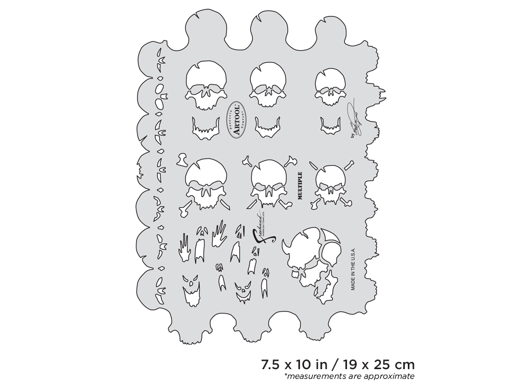 ARTOOL FH SK 1 SP Skullmaster Multiple Freehand Airbrush Template by Craig Fraser (200355)