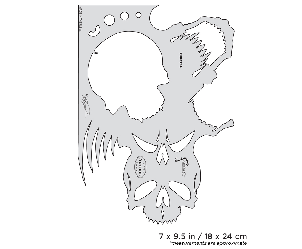 ARTOOL FH SK 2 SP Skullmaster The Frontal Freehand Airbrush Template by Craig Fraser (200356)