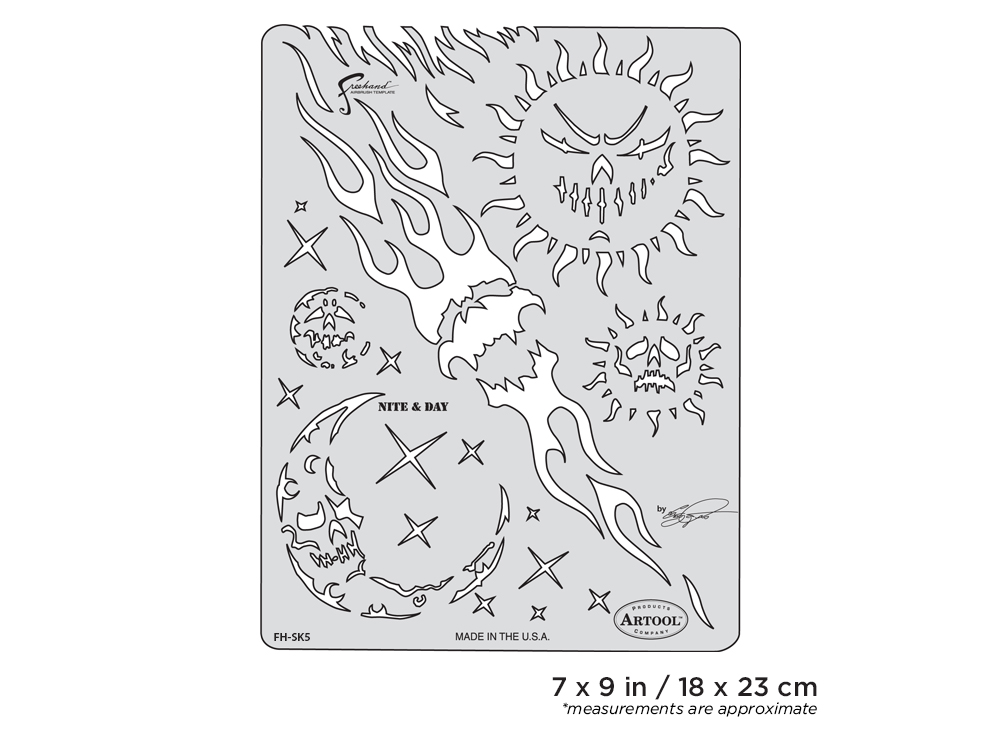 ARTOOL FH SK 5 SP Son of Skullmaster Nite & Day Freihand Airbrush Schablone von Craig Fraser (200359)