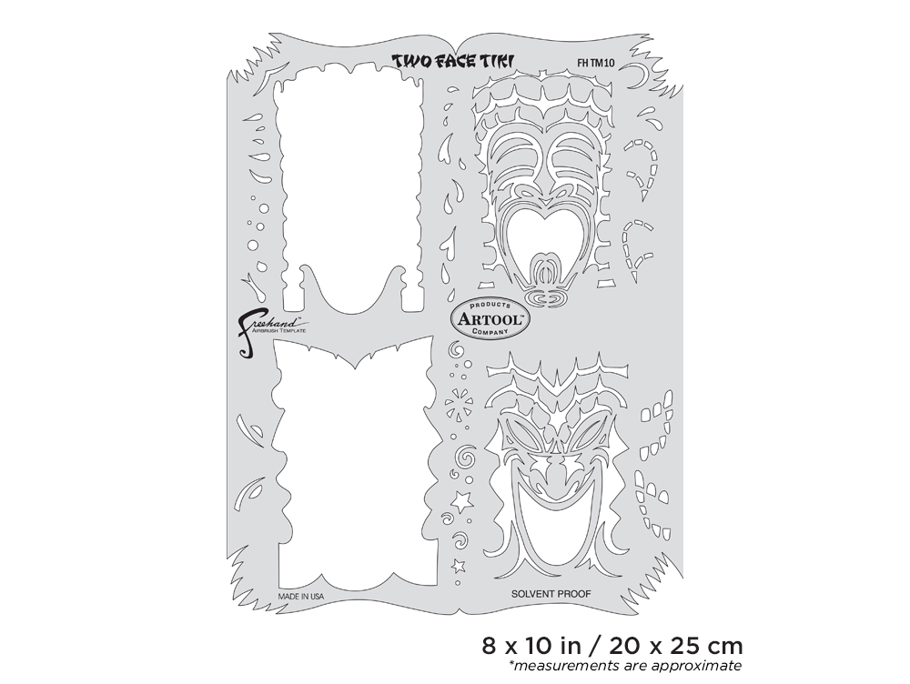 ARTOOL FH TM 10 Tiki Master Tribal Tiki Freihand Airbrush Schablone von Dennis Mathewson (200388)