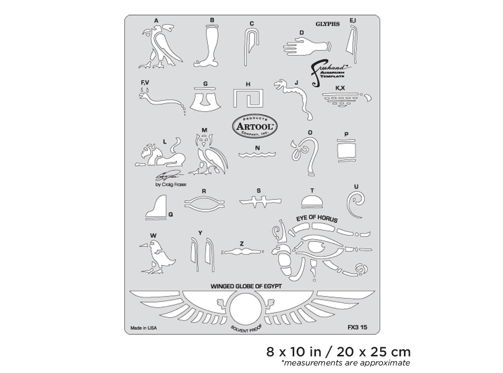 ARTOOL FX3 15 SP FX3 Glyphs Freehand Airbrush Template by Craig Fraser (200394)