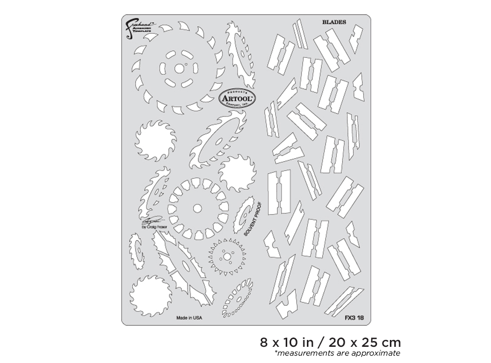 ARTOOL FX3 18 SP FX3 Blades Freehand Airbrush Template by Craig Fraser (200397)