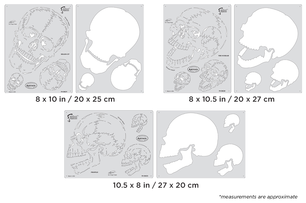 ARTOOL FH SK 24 SP Horror of Skullmaster Set (6 pcs.) Freehand Airbrush Templates by Craig Fraser (200404)