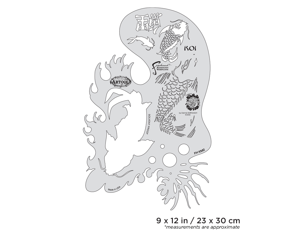 ARTOOL FH KM 2 Kanji Master Koi Freehand Airbrush Template by Dennis Mathewson (200424)