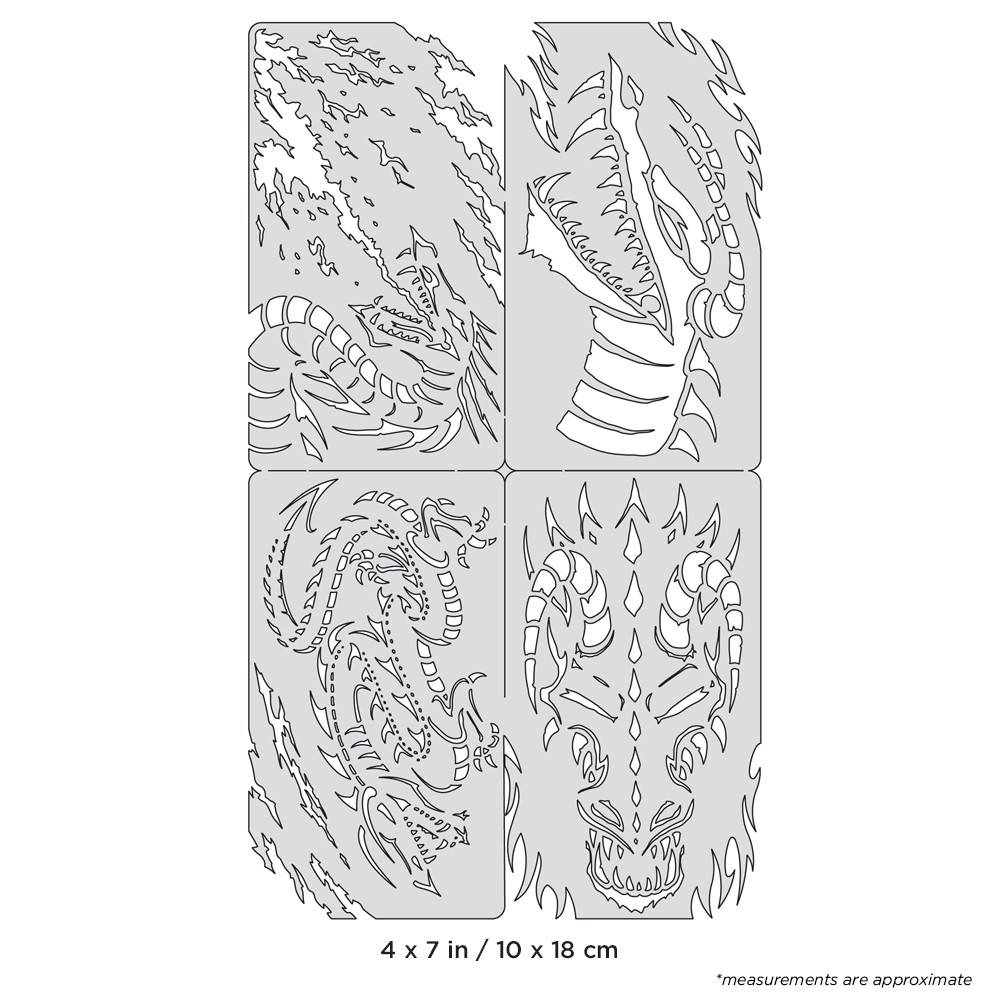 ARTOOL FH NS 2 Draco Nano (4 pcs.) Freehand Airbrush Templates by Craig Fraser (200431)