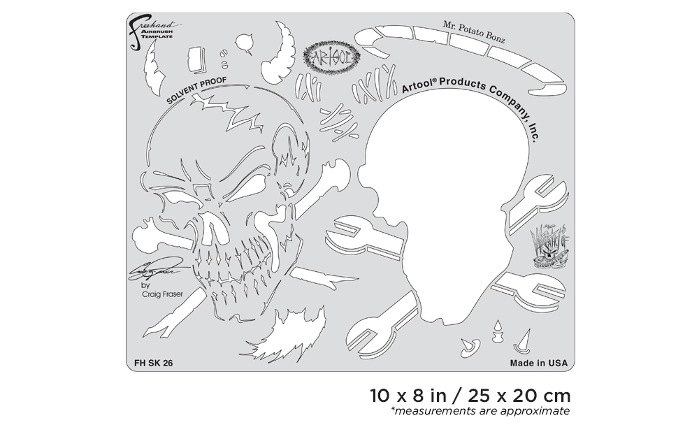 ARTOOL FH SK 26 SP Wrath of Skullmaster Mr. Potato Bonz Freehand Airbrush Template by Craig Fraser (200432)