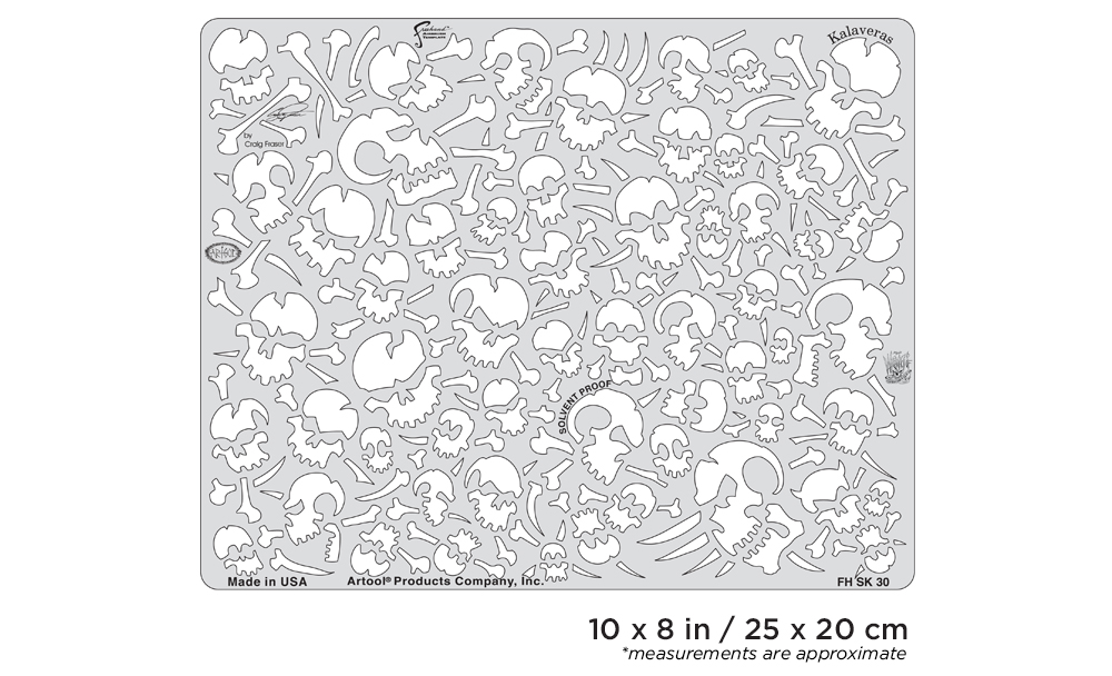 ARTOOL FH SK 30 SP Wrath of Skullmaster Kalaveras Freehand Airbrush Template by Craig Fraser (200436)