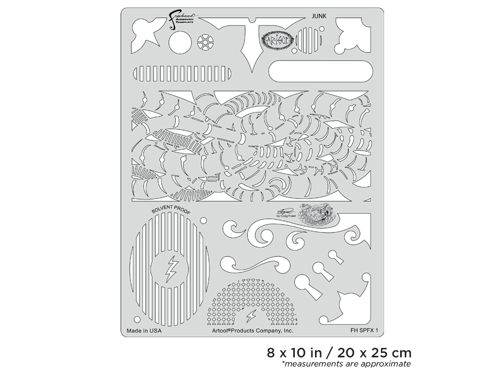 ARTOOL FH SPFX 1 Steampunk FX Junk Freehand Airbrush Template by Craig Fraser (200473)