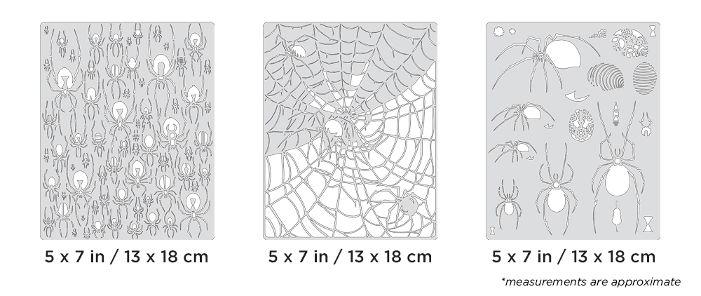 ARTOOL FH SM 4 MS Spider Master Mini Series Set (3 pcs.) Freehand Airbrush Templates by Craig Fraser (200489)