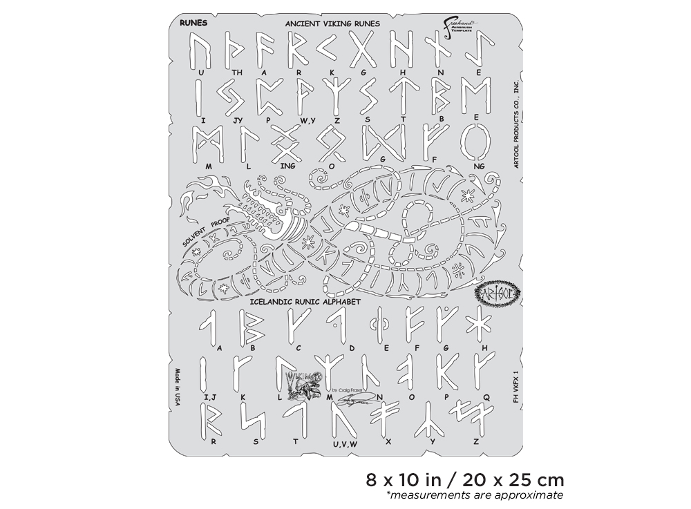 ARTOOL FH VKFX 1 Viking FX Runes Freihand Airbrush Schablone von Craig Fraser (200498)