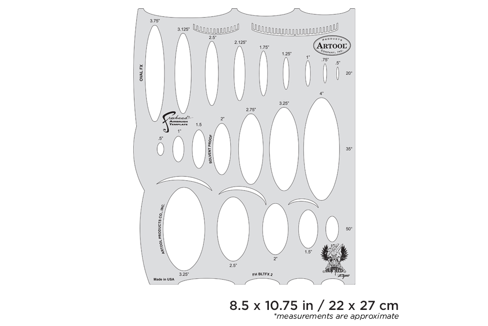 ARTOOL FH BLTFX 2  Blasted FX Oval FX Freihand Airbrush Schablone von Ryan "Ryno" Templeton (200506)