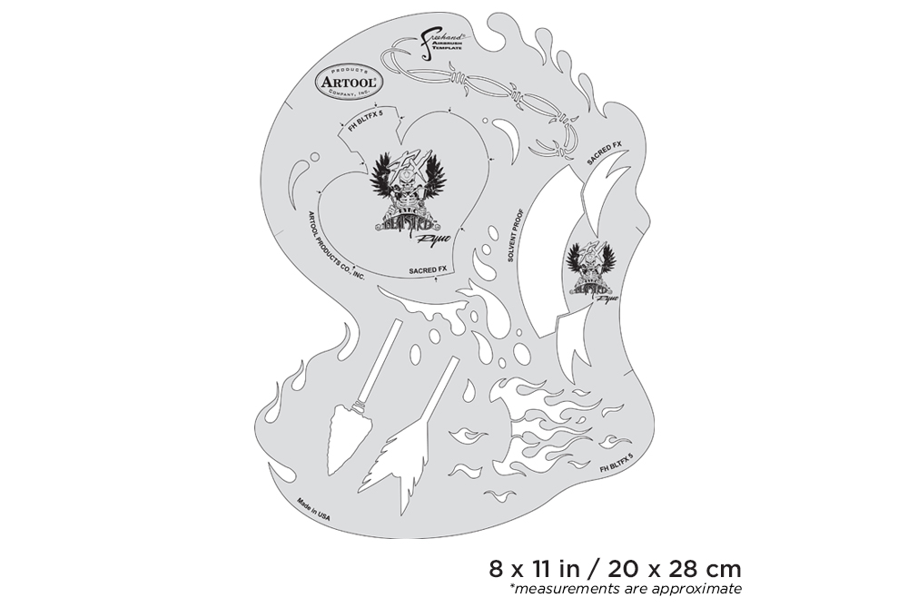ARTOOL FH BLTFX 5 Blasted FX Sacred FX Freihand Airbrush Schablone von Ryan "Ryno" Templeton (200509)