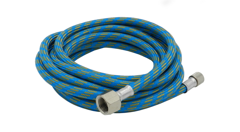 Braided Air Hose with 1/4″ fem. thread and 1/8″ fem. thread, 3.00 m