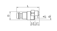 Plug-in Nipple nd 5.0 with Socket for 4 x 6 mm PVC Air Hose