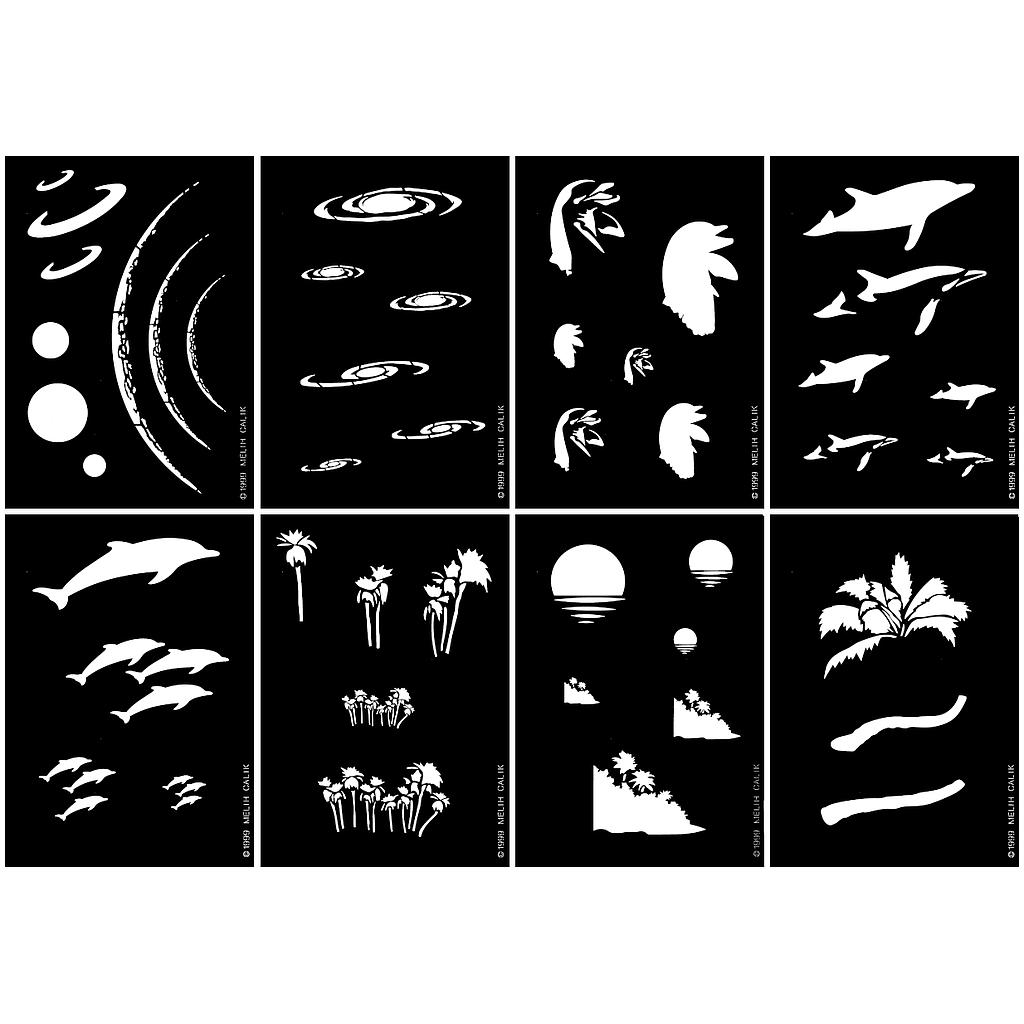 *CREATEX Stencil Selection 8 pcs. (Contains 262531-262538 each 1)