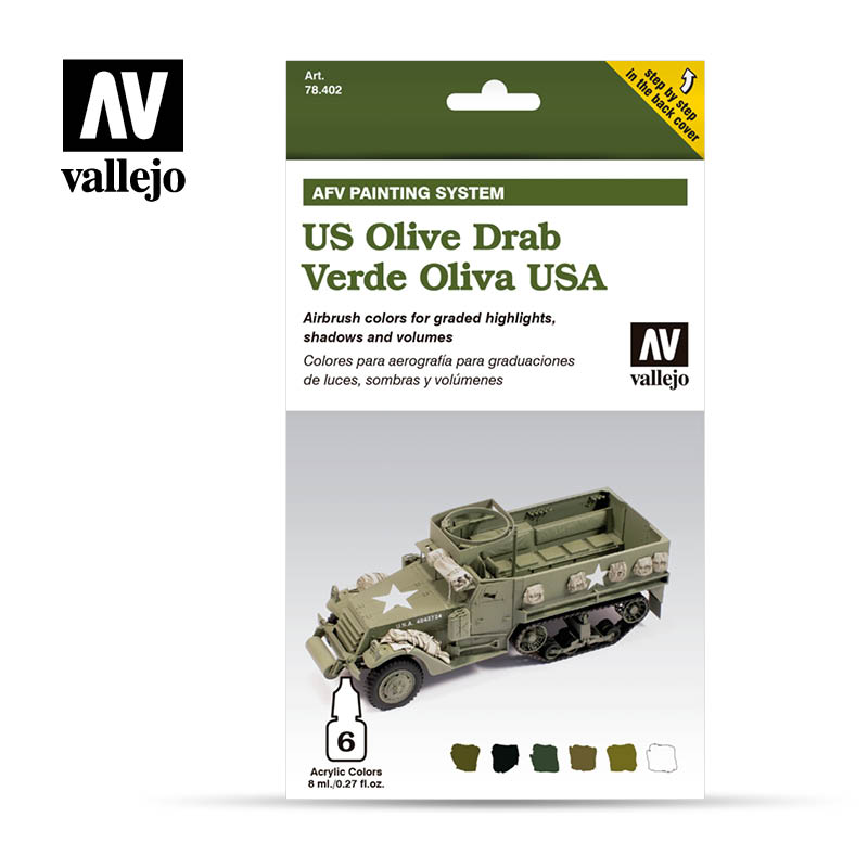 78402 AFV Painting System US Army Olive Drab 6 x 8 ml