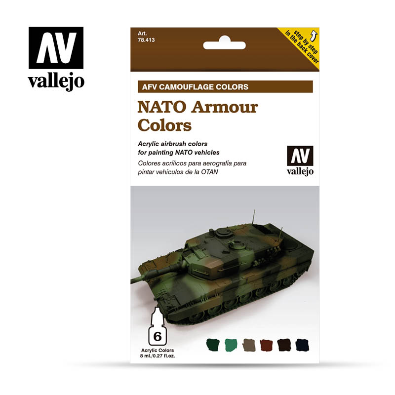 78413 AFV Camouflage Colors NATO Armour Colors 6 x 8 ml