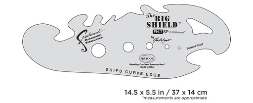 [IW-FH7SP] ARTOOL FH 7 SP The Big Shield Freihand Airbrush Schablone von Gabe McCubbin (200306)