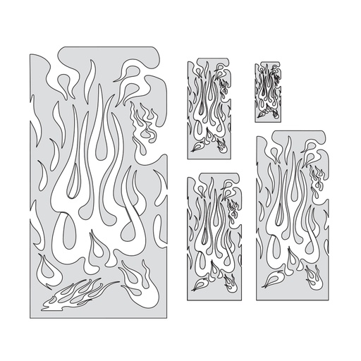 [IW-FHFM3] ARTOOL FH FM 3 Flame Master Set (5 pcs.) Freehand Airbrush Templates by "Mr. J" Julian Braet (200315)