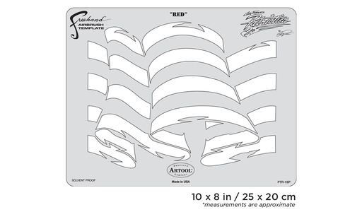 [IW-PTR1SP] ARTOOL PTR 1 SP Patriotica Red Freehand Airbrush Template by Craig Fraser (200316)