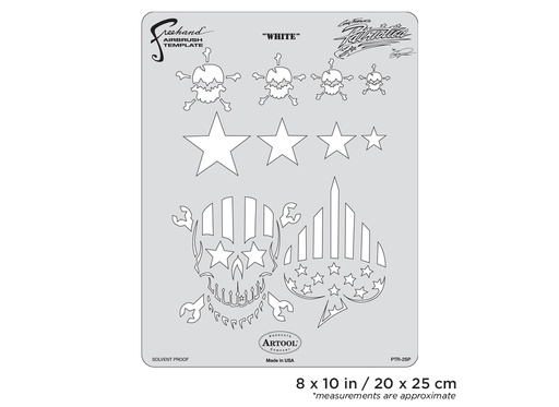 [IW-PTR2SP] ARTOOL PTR 2 SP Patriotica White Freihand Airbrush Schablone von Craig Fraser (200317)