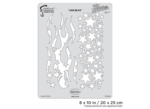 [IW-PTR3SP] ARTOOL PTR 3 SP Patriotica And Blue Freehand Airbrush Template by Craig Fraser (200318)