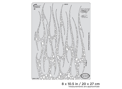 [IW-FHFOR11] ARTOOL FH FOR 11 Flame-o-rama 2 Spot Freehand Airbrush Template by Craig Fraser (200332)