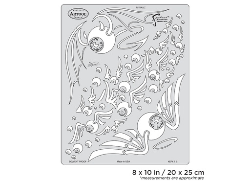 [IW-KKFX15SP] ARTOOL KKFX 15 SP Kustom Kulture Flyballz Freehand Airbrush Template by Craig Fraser (200334)