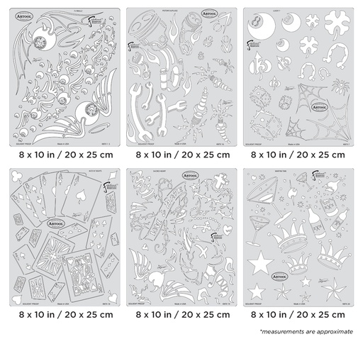 [IW-KKFX21SP] ARTOOL KKFX 21 SP Kustom Kulture (6 pcs.) Freehand Airbrush Template Set by Craig Fraser (200340)