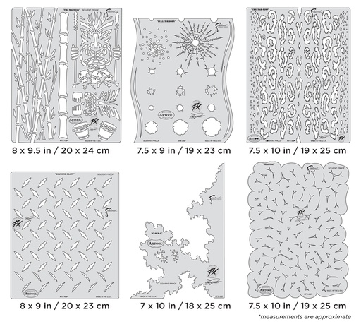 [IW-KFX7SP] ARTOOL KFX 7 SP Kustom FX (6 pcs.) Freehand Airbrush Template Set by Craig Fraser (200347)